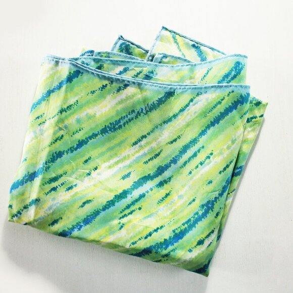 Vintage Green Blue Scarf Square Abstract Design Made in Japan 100% Aceta… - Picture 2 of 4
